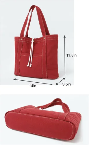Miniatura 5 de Jeelow Bolso de mano de lona Bolso de hombro Crossbody Bolsas con bolsillos para hombres y mujeres