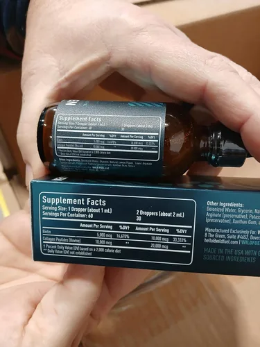 Miniatura 9 de Péptidos de colágeno líquido con gotas de biotina, 30,000 mcg de biotina y colágeno líquido para mujeres y hombres, piel juvenil, crecimiento