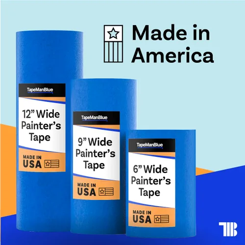 Miniatura 7 de Cinta adhesiva ancha azul para pintores, 9 pulgadas x 60 yardas, fabricada en Estados Unidos, cinta adhesiva azul ancha para corte/grabado láser e