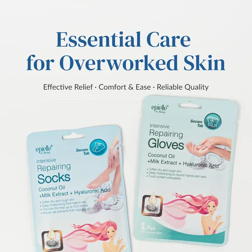Miniatura 7 de Epielle Mascarilla reparadora intensiva para pies, 6 pares, suaviza con aceite de coco y extracto de leche, calcetines hidratantes profundos