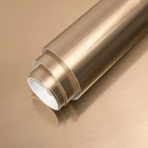 Miniatura 9 de Papel tapiz dorado de acero inoxidable extraíble para encimeras de despegar y pegar de 17.71 x 118 pulgadas, papel tapiz autoadhesivo y lavable