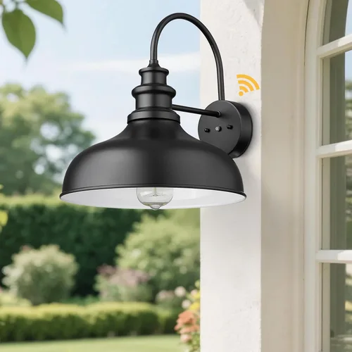 Miniatura 4 de Bestshared Luz de granero estilo casa de campo con sensor de atardecer a amanecer, aplique de pared al aire libre, farol de pared al aire libre