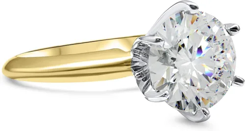 Miniatura 2 de Anillo de oro amarillo con circonita cúbica de 14 quilates y 6 puntas
