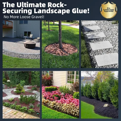 Miniatura 7 de Pegamento para Rocas para Paisajismo - Pegamento para Mantillo de 2 Galones con Grip Max para Fuerte Adhesión de Rocas, Grava y Mantillo, Duradero