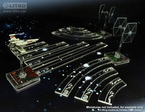Miniatura 2 de LITKO Space Fighter 2nd Edition - Juego de manómetros de maniobra Herramientas de movimiento Compatible con Star Wars X-Wing Juego de 11