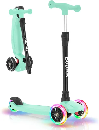 Miniatura 19 de BELEEV Patinetes para Niños de 3 Ruedas Patinete de Empuje para Niños Pequeños Niñas y Niños, 4 Alturas Ajustables, Inclinarse para Dirigir, Ruedas
