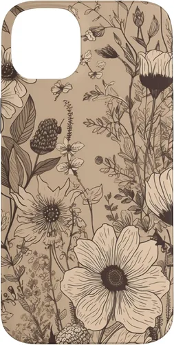Miniatura 14 de Funda para iPhone 13 Pro Beige Tan Wildflower Floral Minimal Flower Boho