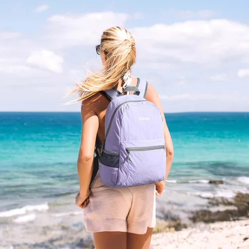 Miniatura 2 de G4Free 20L ligera mochila plegable para viajes y senderismo, mochila de senderismo plegable para hombres y mujeres (Lavanda Claro)