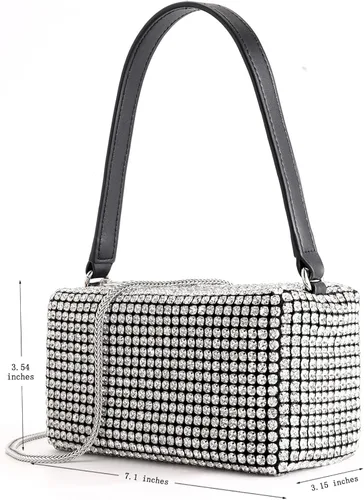 Miniatura 2 de Bolsos cruzados de cristal para mujer bolso de noche con diamantes de imitación para mujer bolsos de diamantes de imitación con cadena boda