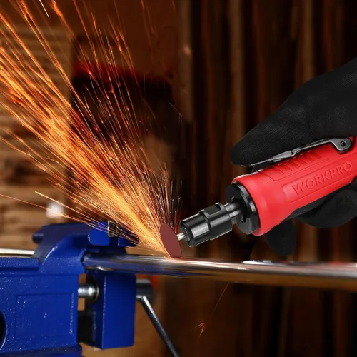 Miniatura 7 de WORKPRO Amoladora neumática recta de 1/4 pulgadas, 25000 RPM, molinillo de troquel alimentado por aire para moler, cortar, pulido, reparación