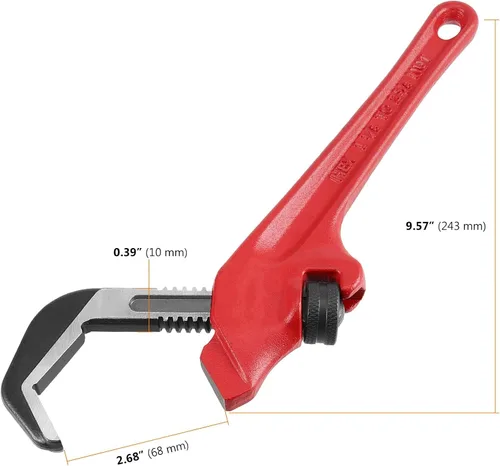 Miniatura 2 de SEUNMUK 2 llaves hexagonales de 9-1/2 pulgadas, llave de tubo compensada, herramientas de plomería ajustables de tubo de acero resistente, con mango
