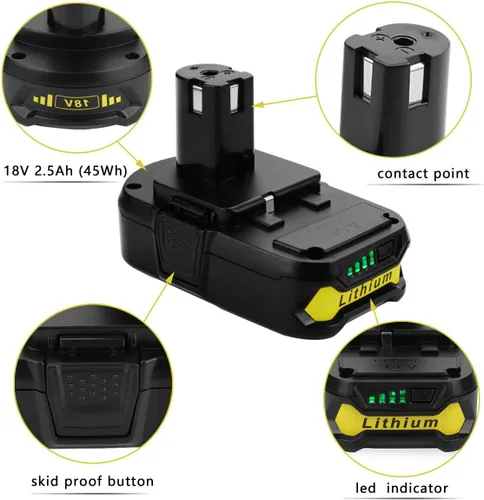 Miniatura 2 de energup Paquete de 2 baterías de repuesto de 3.8Ah para baterías Ryobi de 18 V P108 P104 P105 P102 P103 P122 P109