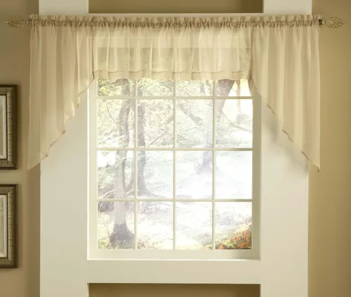 Miniatura 78 de Stylemaster Elegance Cenefa recta de gasa transparente, 60 x 14 pulgadas, color dorado
