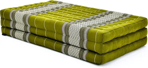 Miniatura 18 de Leewadee - Colchón tailandés plegable grande, 82 x 46 x 3 pulgadas, cama de invitados, cama triple plegable, cojín de masaje tailandés TV asiento