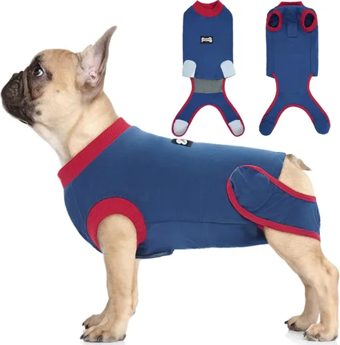 Miniatura 16 de IDOMIK Traje de recuperación para perros – Mono ajustable antilamidas para después de la cirugía, traje esterilizador de esterilización masculino