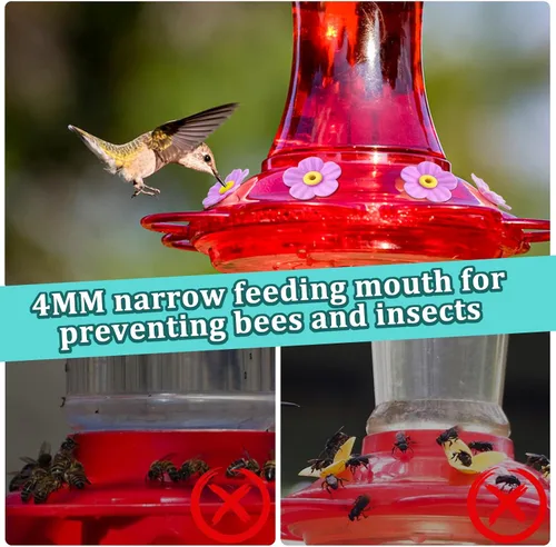Miniatura 4 de 20 piezas de repuesto para comedero de colibríes con cepillo de limpieza, piezas de repuesto para alimentador de flores (morado)