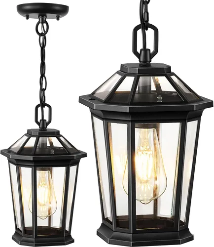 Miniatura 11 de VIANIS Luces Colgantes Blancas para Exteriores, Linternas de Luces Colgantes Modernas para Exteriores, Luces de Porche de Aluminio para Techo Blanco