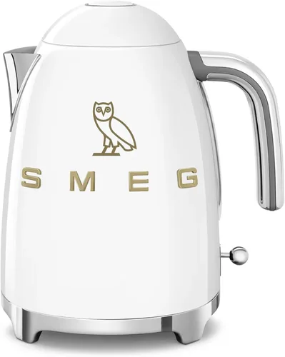 Miniatura 5 de Smeg x OVO - Hervidor eléctrico de 1.7 L, hervidor de té eléctrico OVO Collection Smeg de 7 tazas estilo retro de los años 50 (blanco)