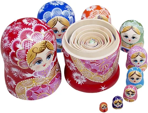 Miniatura 2 de Muñecas de anidación rusas para niños Matryoshka Doll 10pcs Handmade1051