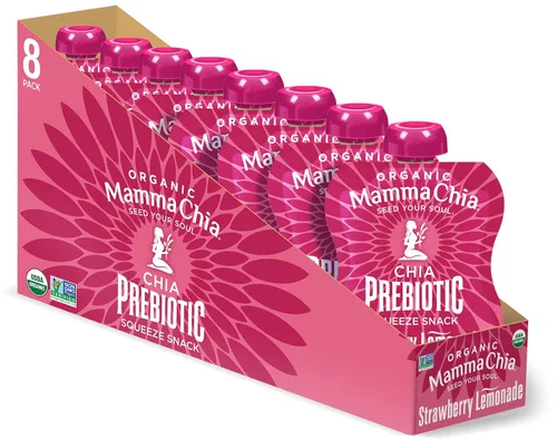 Miniatura 13 de Mamma Chia Snack Exprimible Prebiótico Orgánico, Arándano Acai, 16- 3.5 Onzas, Soporte Intestinal Prebiótico Rico en Fibra, USDA Orgánico, Sin OGM