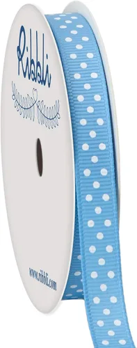 Miniatura 21 de Ribbli Cinta de grogrén para manualidades, carrete de 3/8 pulgadas, 10 yardas, narciso amarillo con puntos blancos, uso para envolver regalos