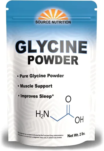 Polvo de glicina (2 libras) – Promueve el sueño reparador, la energía muscular y la fuerza, apoyo de memoria y cognición (bolsa resellable)
