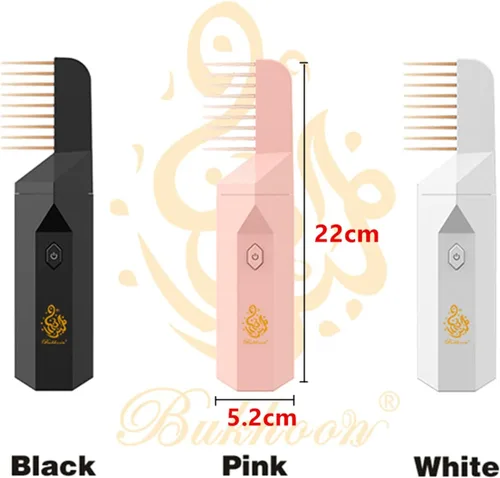 Miniatura 7 de Quemador de incienso árabe, peine electrónico portátil Bakhoor, difusor de aroma musulmán de Ramadán, soporte recargable por USB (negro)