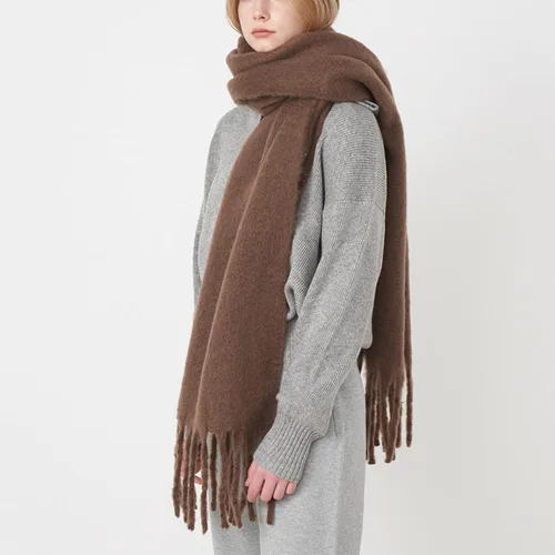 Miniatura 129 de Bufanda grande y gruesa de gran tamaño, esponjosas, de lana grande, gruesa, cálida para invierno