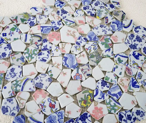 Miniatura 2 de Lanyani Azulejos de Porcelana de Cerámica Rota para Manualidades de Mosaico Azulejos de Mosaico de Plato de China Azul y Blanco Esmaltados