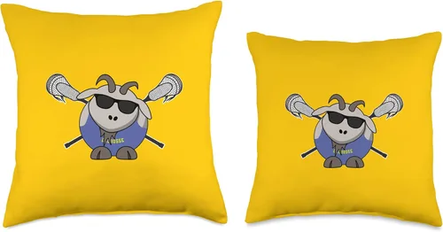 Miniatura 3 de Funny Goat Lacrosse Merch Funny Goat Lacrosse - Almohada de lacrosse, 16 x 16 pulgadas, multicolor