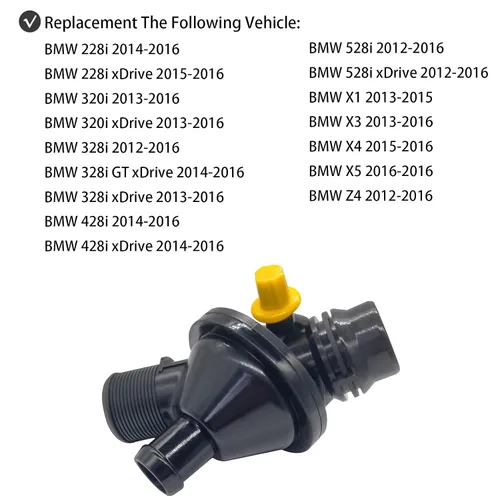 Miniatura 3 de Conjunto de carcasa del termostato del refrigerante del motor con sensores para BMW 228i 320i 328i 428i 528i X1 X3 X4 X5 Z4 N20 2.0L Reemplazar