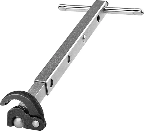 HAUTMEC Llave telescópica para lavabo, llave de fregadero, capacidad de mandíbula de 3/8" a 1-1/4", mango extensible de 10" a 17", extractor de