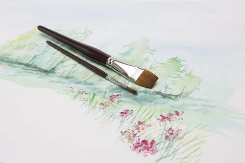 Miniatura 3 de Creative Mark Mimik Kolinsky - Pincel de acuarela # 2 plano - Pincel sintético de mango corto - Hecho a mano en Alemania - Pinceles de pintura