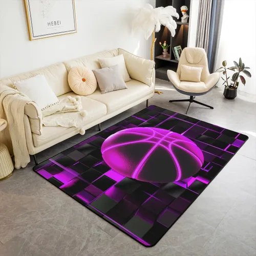 Miniatura 25 de Erosebridal Tapete de fútbol para interiores de 3 x 5 pulgadas, alfombra de fútbol neón para niños, adolescentes, hombres, brillantes, geométricas