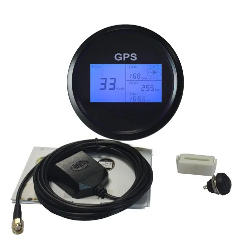 Miniatura 4 de ELING Velocímetro y odómetro digital universal con GPS, 7 luces de fondo, 3 3/8 pulgadas (85 mm) para auto o vehículo marino Negro+Negro