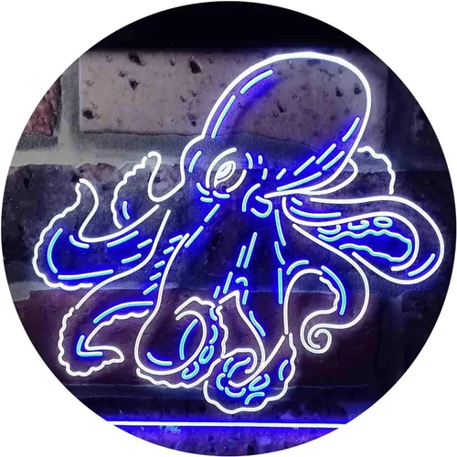Miniatura 18 de ADVPRO Octopus Ocean Display Room Dual Color LED Neon Sign Azul y Rojo 12 x 8 pulgadas st6s32-i3734-br