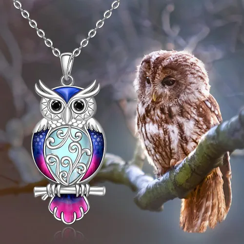 Miniatura 9 de Flamingo Necklace Halloween Skeleton Cat Necklace Turtle Axolotl Hummingbird Necklaces for Women 925 Sterling Silver Cute Animal Jewelry Christmas