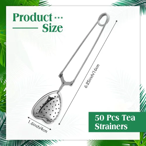 Miniatura 2 de Roshtia Infusor de té de corazón para difusores de té de hojas sueltas, filtros de acero inoxidable, cuchara para regalo de fiesta en el hogar, 50