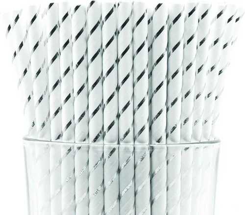 Miniatura 62 de Paquete de 150 pajitas de papel biodegradables con lunares rojos de 4 capas (compostables, no tóxicas, sin BPA)
