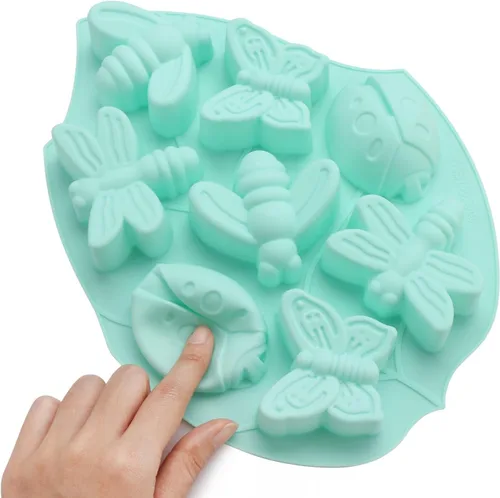 Miniatura 9 de Beasea Moldes de silicona para jabón, 2 moldes para pastel de mariposa, moldes para jabón, bandeja de hielo de silicona, para manualidades