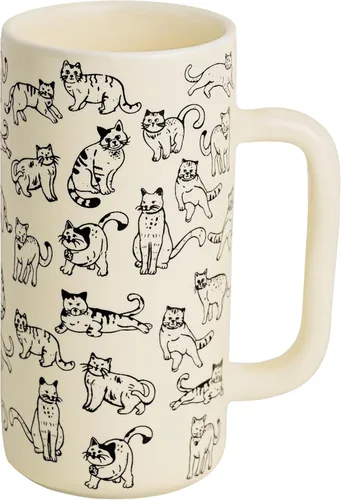 Miniatura 7 de Taza de Café Rosa de Movlen 14oz Tazas de Gato Altas con Mango Grande, Lindas Tazas de Porcelana Divertidas para Té, Café con Leche, Chocolate