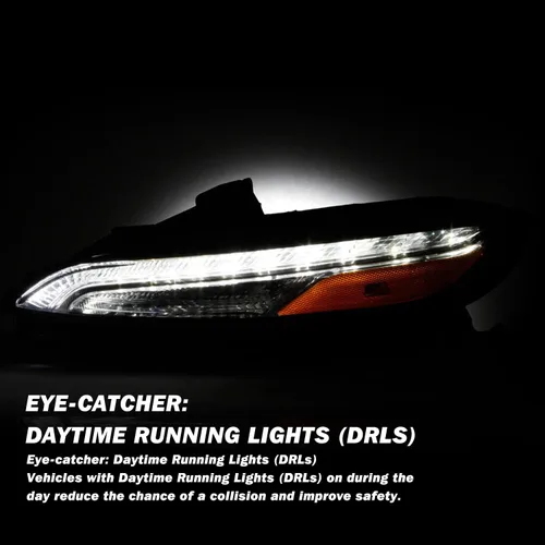 Miniatura 3 de JSBOYAT Compatible con 2014-2018 Jeep Cherokee Luz LED DRL de estacionamiento Señal de giro estilo OE Faros LED DRL cromados para parachoques Señal