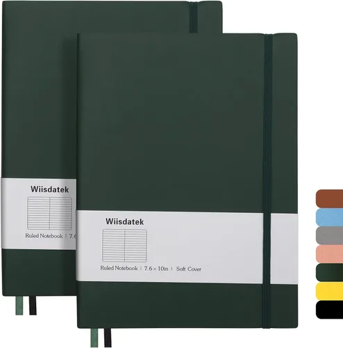 Miniatura 13 de Cuadernos B5 con rayas universitarias, paquete de 2 cuadernos grandes B5 con 376 páginas numeradas, papel rayado grueso de 3.53 oz/m², cubierta
