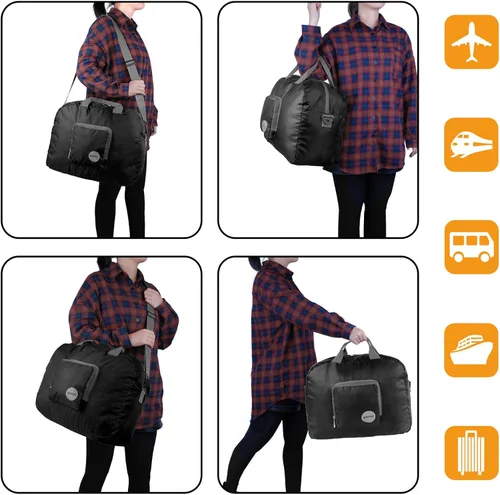Miniatura 5 de WANDF - Bolsos de lona plegable en tamaños de 16 a 22 pulgadas y con volúmenes de entre 5.28 a 13.2 galones para viajar, llevar al gimnasio
