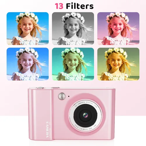 Miniatura 4 de Cámara digital, cámara 4K Vlogging para niños con zoom de 64 MP y 16X antivibración, cámara digital para niños de 3 a 12 años, regalos de cumpleaños
