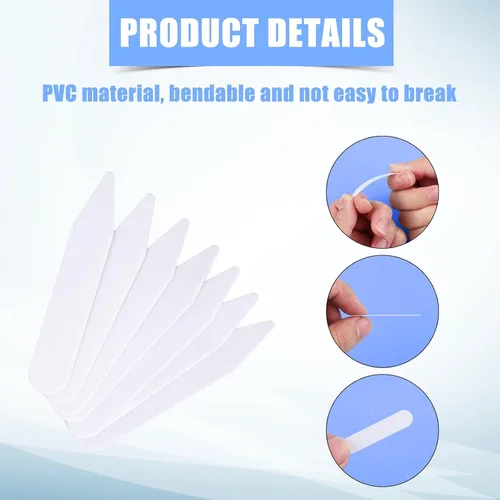 Miniatura 4 de Gosknor 90 piezas de insertos de camisa de vestir, refuerzos de camisa de plástico invisibles, insertos de polo flexibles, soporte de camisa