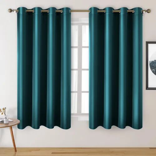 Miniatura 27 de HOMEIDEAS 2 paneles de cortina de seda sintética, cortinas opacas para dormitorio