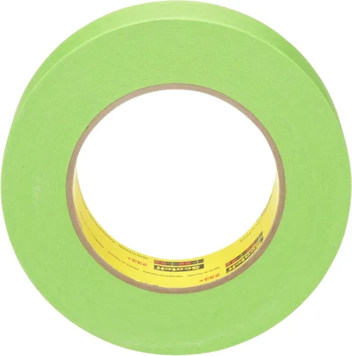 3M Scotch Cinta de enmascarar de alto rendimiento 233+, 46338, 1.417 pulgadas x 21.65 pulgadas, 1 rollo, flexible, resistente a la humedad, verde, a
