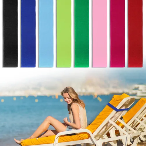 Miniatura 8 de Paquete de 8 bandas de toalla de playa, bandas de toalla de playa, clips de toalla elásticos para sillas de playa, artículos esenciales de crucero