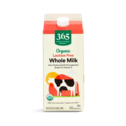 365 by Whole Foods Market Leche Entera Orgánica Sin Lactosa, 64 FL OZ